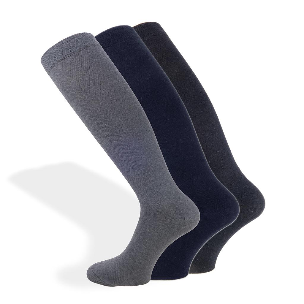 3 Paia - Calze lunghe da uomo di Lana Merino - Collezione Pasini Fashion MERINO - eleganti confortevoli, in colori assortiti